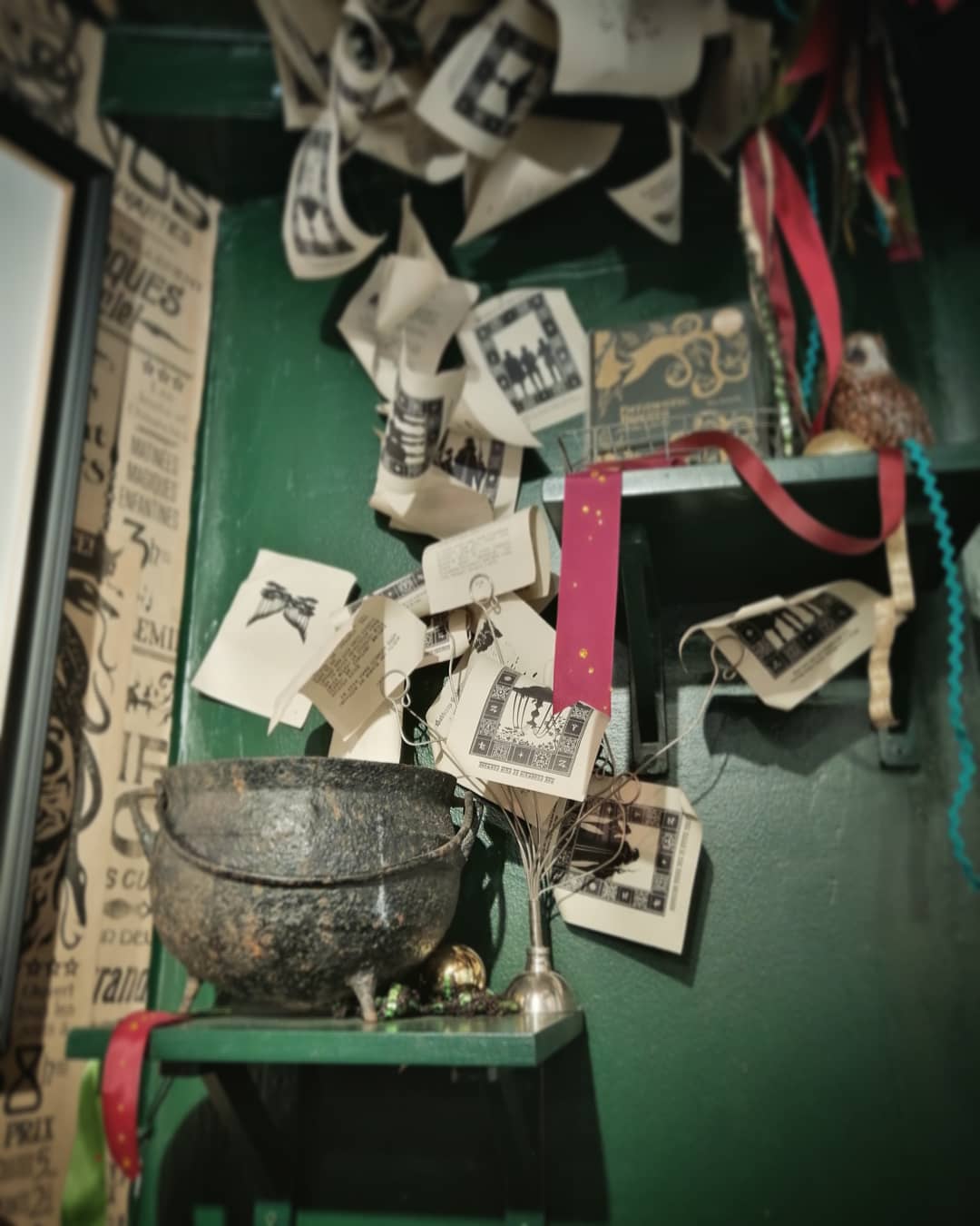 Check out this fun cauldron display in House of MinaLima.