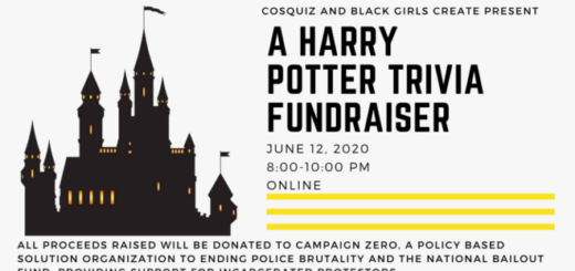 The banner for the CosQuiz Trivia and Black Girls Create "Harry Potter" Trivia Fundraiser for June 12-The banner for the CosQuiz Trivia and Black Girls Create "Harry Potter" Trivia Fundraiser for June 12-13, 2020, is pictured.13, 2020, is pictured.