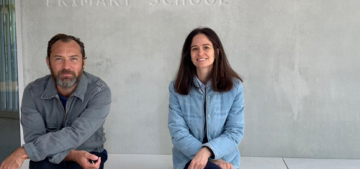 "Fantastic Beasts" actors Jude Law (left) and Katherine Waterston (right) are pictured volunteering for SpareHand's meal delivery efforts.