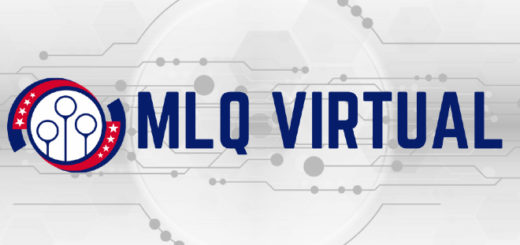 Logo Major League Quidditch and the sign "MLQ Virtual". Background is white with grey circle..