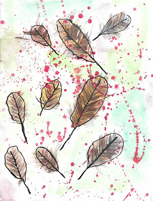 Pictured is an illustration for the United Kingdom edition of “The Ickabog” by Aria, 7, of India.