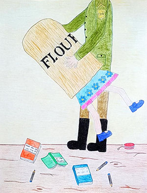 Pictured is an illustration for the United Kingdom edition of “The Ickabog” by Charlie, 10, of the UK.