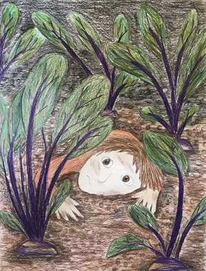 Pictured is an illustration for the United Kingdom edition of “The Ickabog” by Mahli, 12, of Australia.