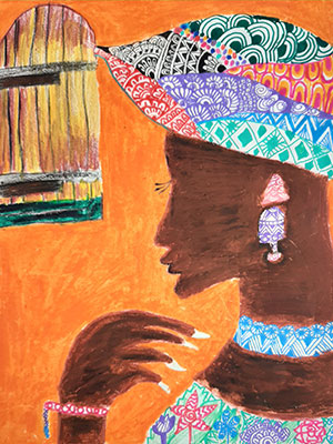 Pictured is an illustration for the United Kingdom edition of “The Ickabog” by Meghashree, 8, of India.