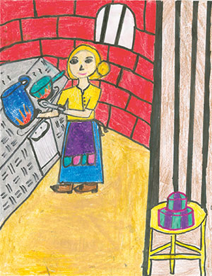 Pictured is an illustration for the United States edition of “The Ickabog” by Advika, 9, of Texas.