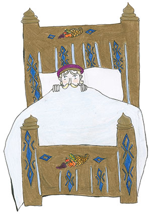 Pictured is an illustration for the United States edition of “The Ickabog” by Isla, 11, of New York.