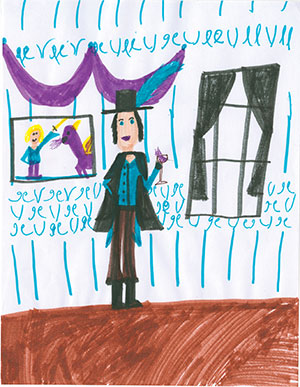 Pictured is an illustration for the United States edition of “The Ickabog” by Lucia, 10, of Hawaii.