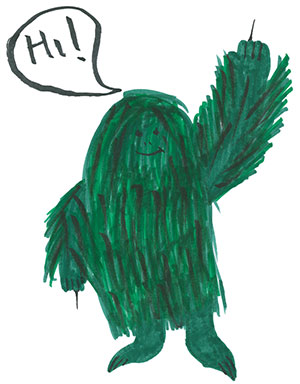 Pictured is an illustration for the United States edition of “The Ickabog” by Violet, 9, of Illinois.
