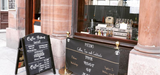 The exterior of the Root of Magic (in Glasgow, Scotland) is shown in a photograph published by Glasgow Live.