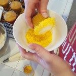 Butterbeer Cupcake with Sprinkles
