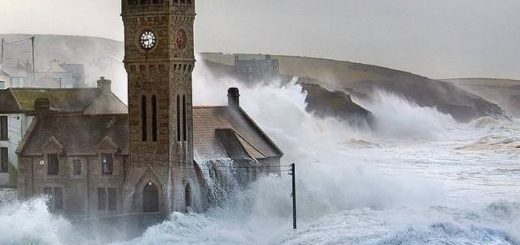This picture of Cornish flooding represents one of the scenes in "Troubled Blood"