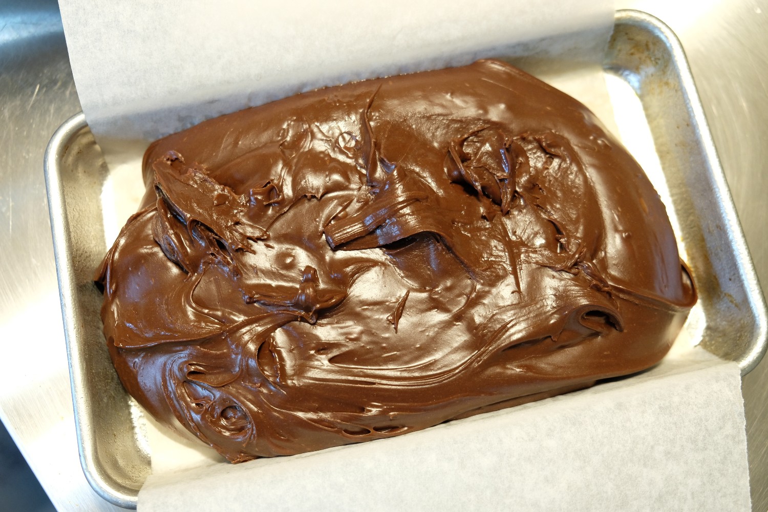Chocolate Fudge poured