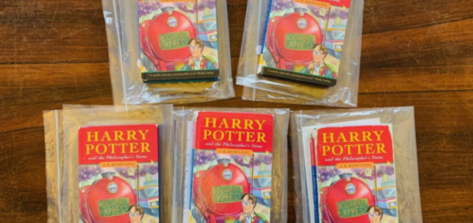 Five copies of "Harry Potter and the Philosopher's Stone" are pictured as auctioned off by Hansons Auctioneers on May 5, 2021.