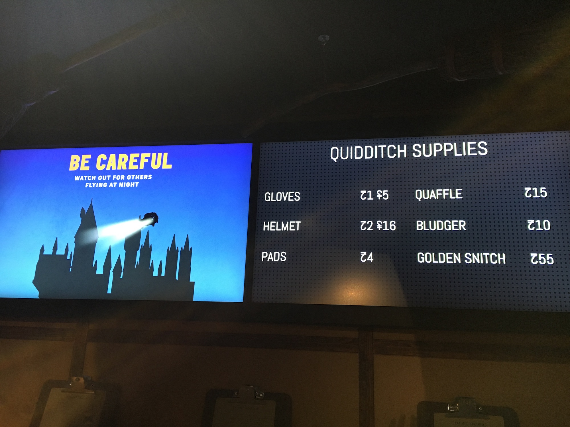 “Wizards Take Flight” entrance screens