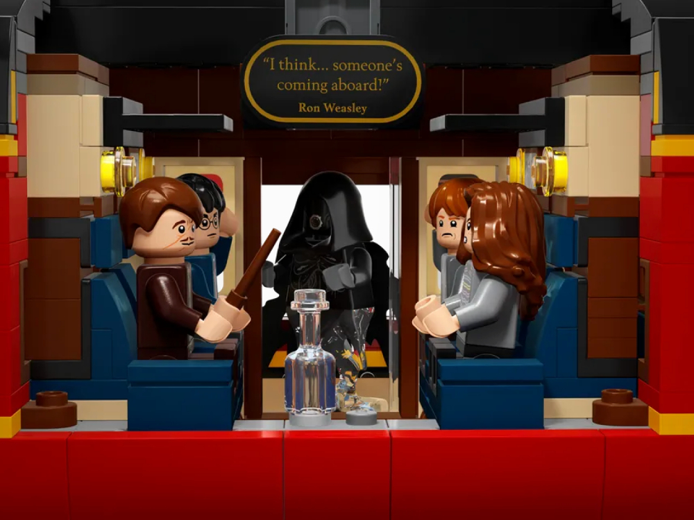 A section of the Hogwarts Express LEGO set that features Remus Lupin fighting a dementor in “Harry Potter and the Prisoner of Azkaban.”