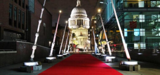 A 15-foot-tall wand installation inspired by wands from the "Harry Potter" series