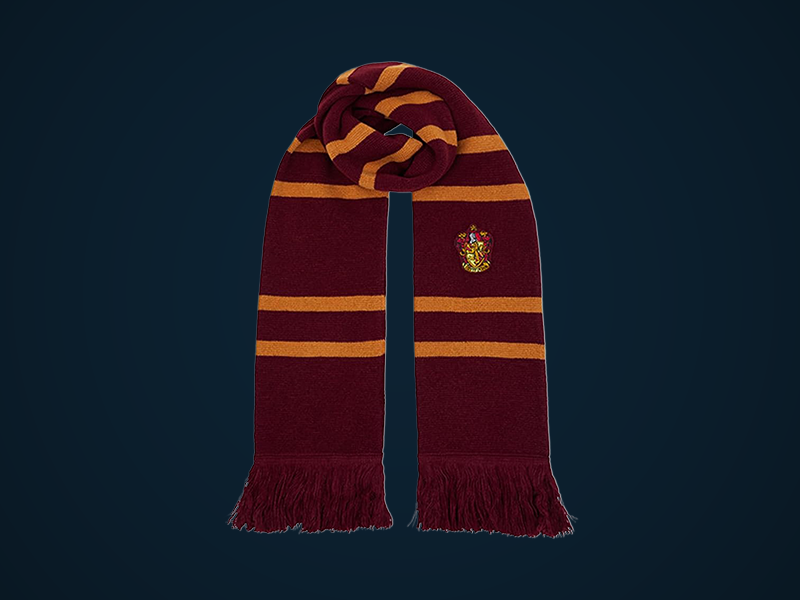 Gryffindor Knitted Crest Scarf – Embroidered House Badge