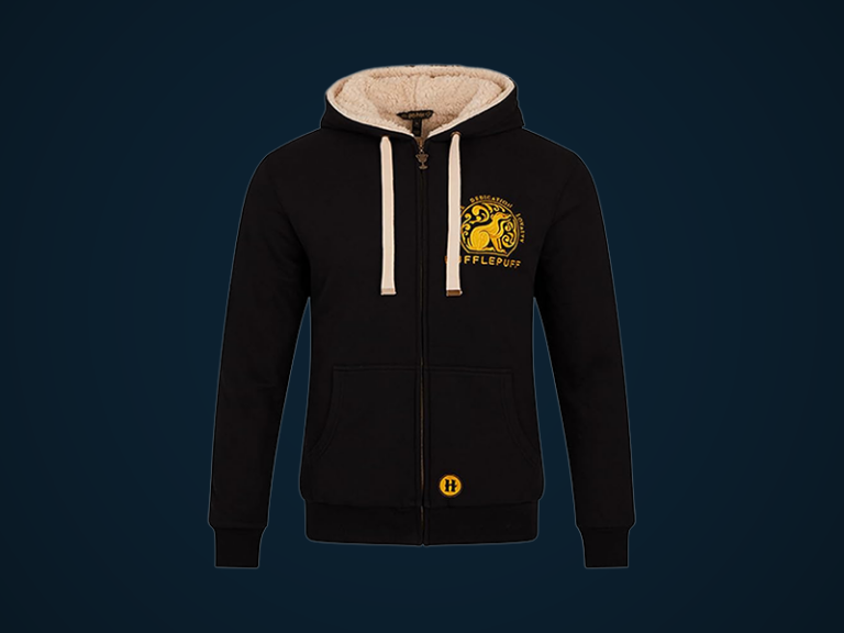 Hufflepuff Fleece Hoodie – Sherpa-Lined with Crest