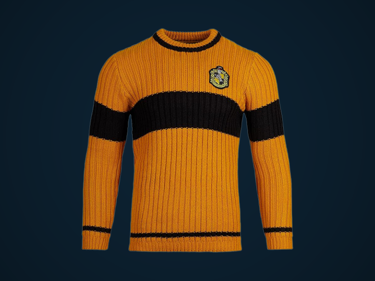 Hufflepuff Quidditch Sweater – Hogwarts House Team Sweater with Embroidered Crest