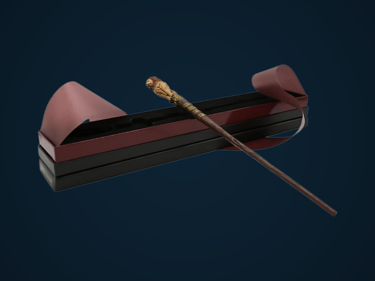 Gryffindor Mascot & Traits Wand – Second Edition Collectible with Lion Topper & House Inscription