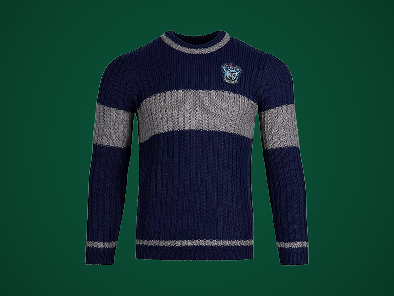 Ravenclaw Quidditch Sweater – Hogwarts House Team Sweater with Embroidered Crest