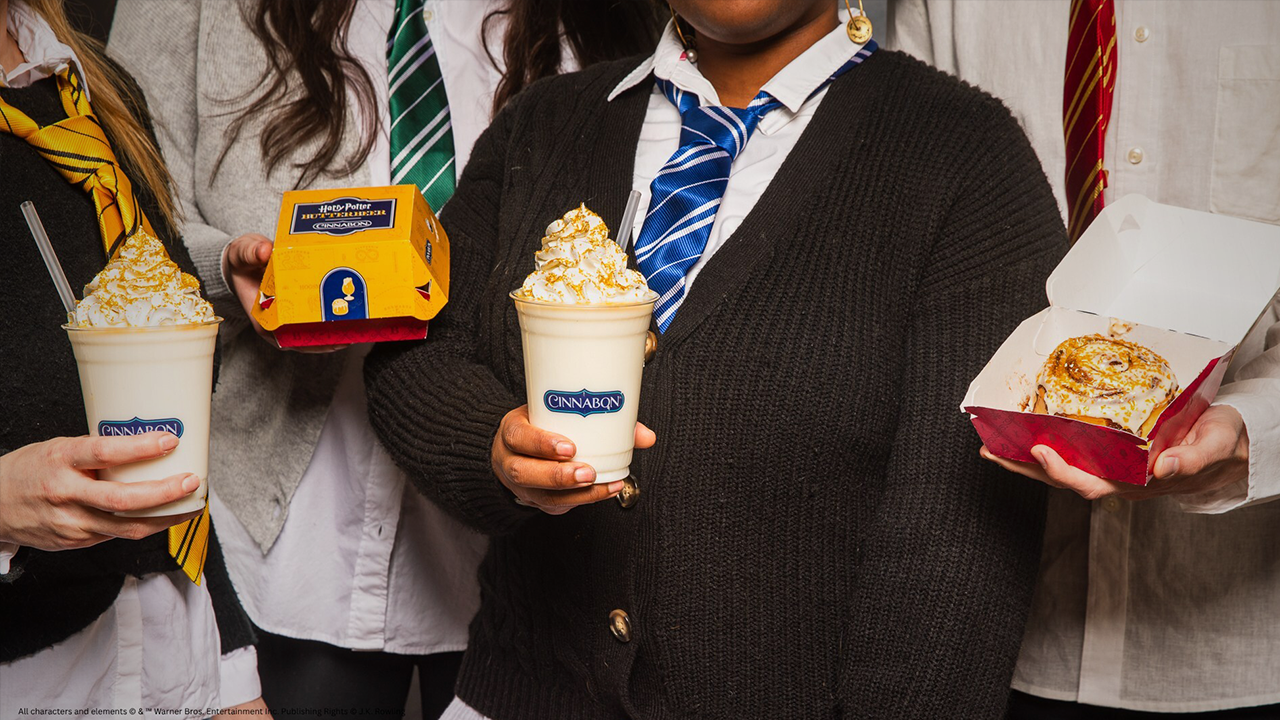 Cinnabon Debuts Butterbeer-Flavored Rolls and Drinks Across the US