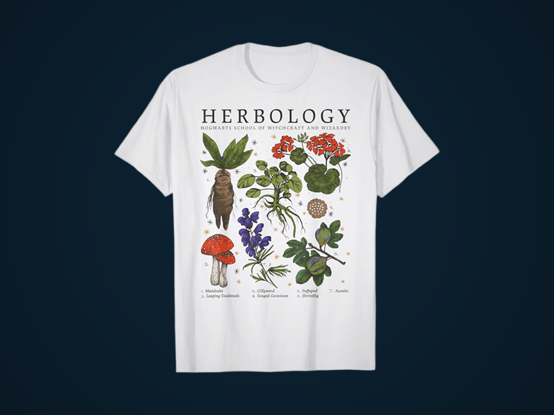 Harry Potter Herbology Plants Short Sleeve T-Shirt
