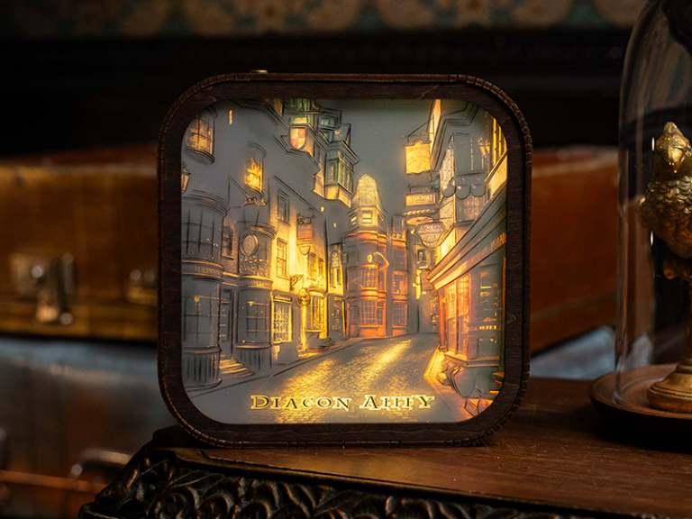 Night in Diagon Alley – Wooden Acrylic Night Light