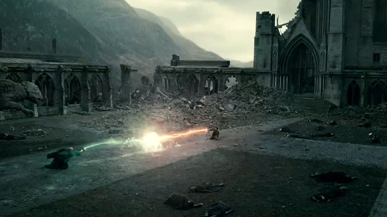 The Battle of Hogwarts during the final confrontation with Lord Voldemort